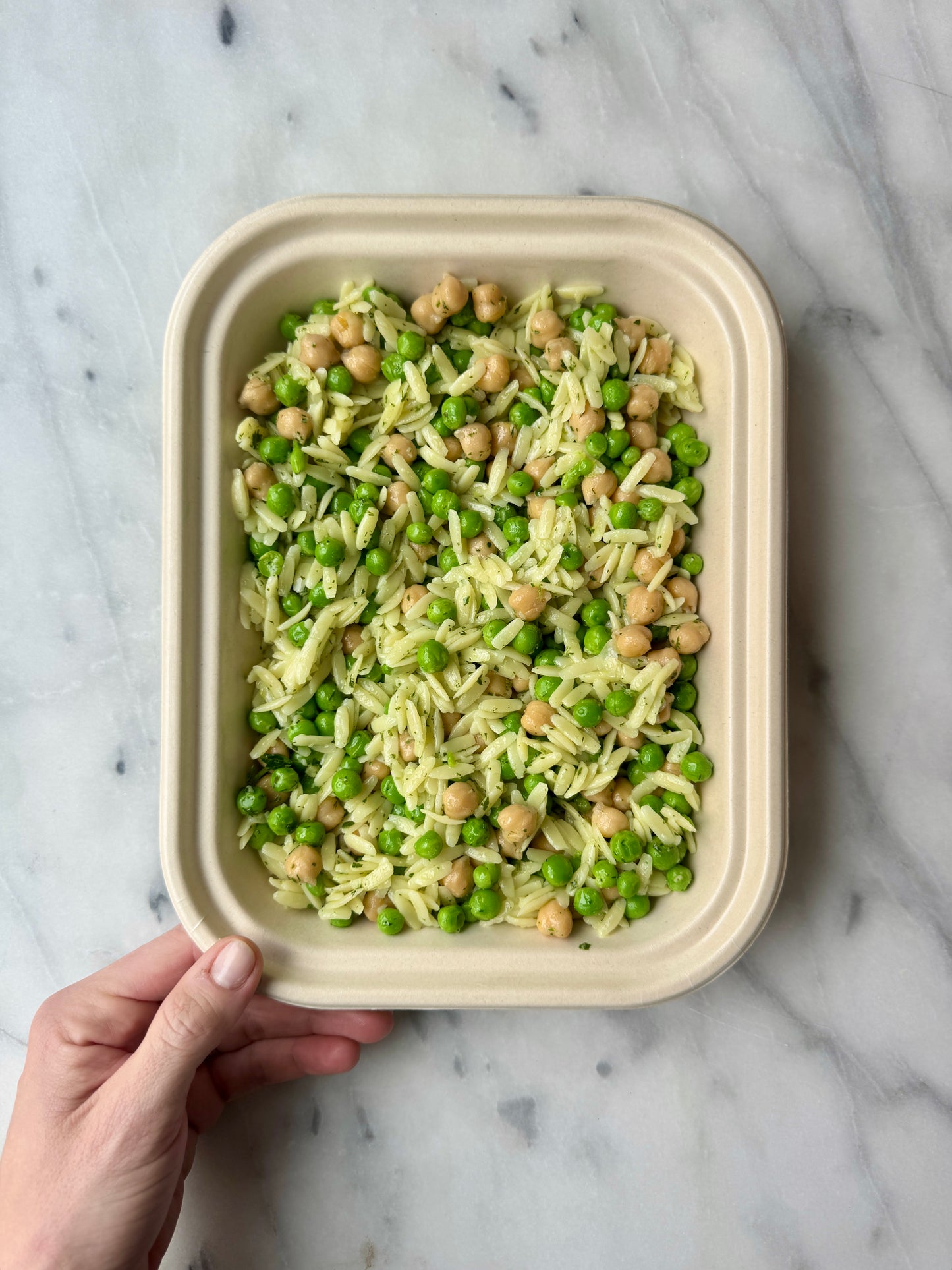 Buttery Orzo w. Peas & Chickpeas / Kid Friendly!