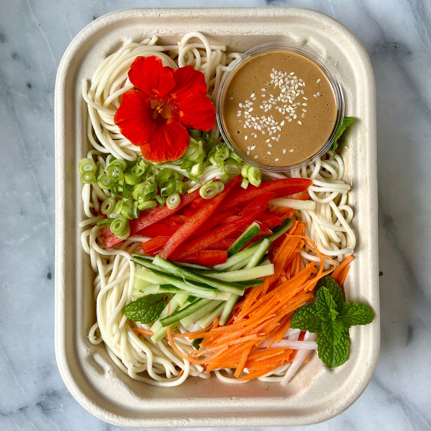 Cold Peanut Noodles with Chicken or Tofu / DF - serves 2