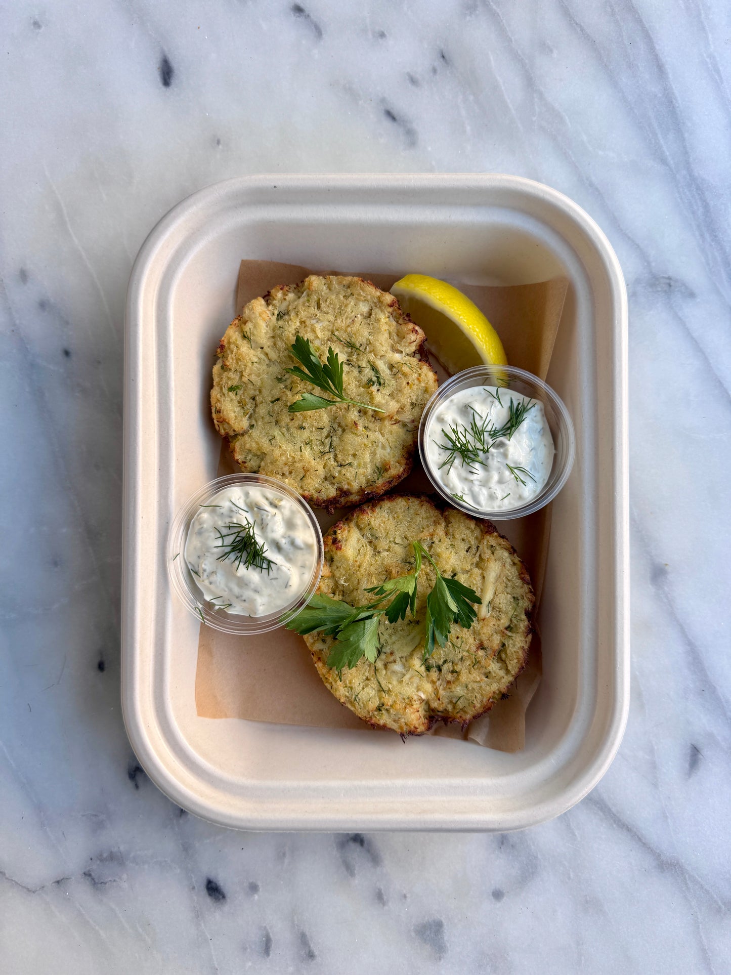 Crab Cakes (2) w. House-made Tartar Sauce