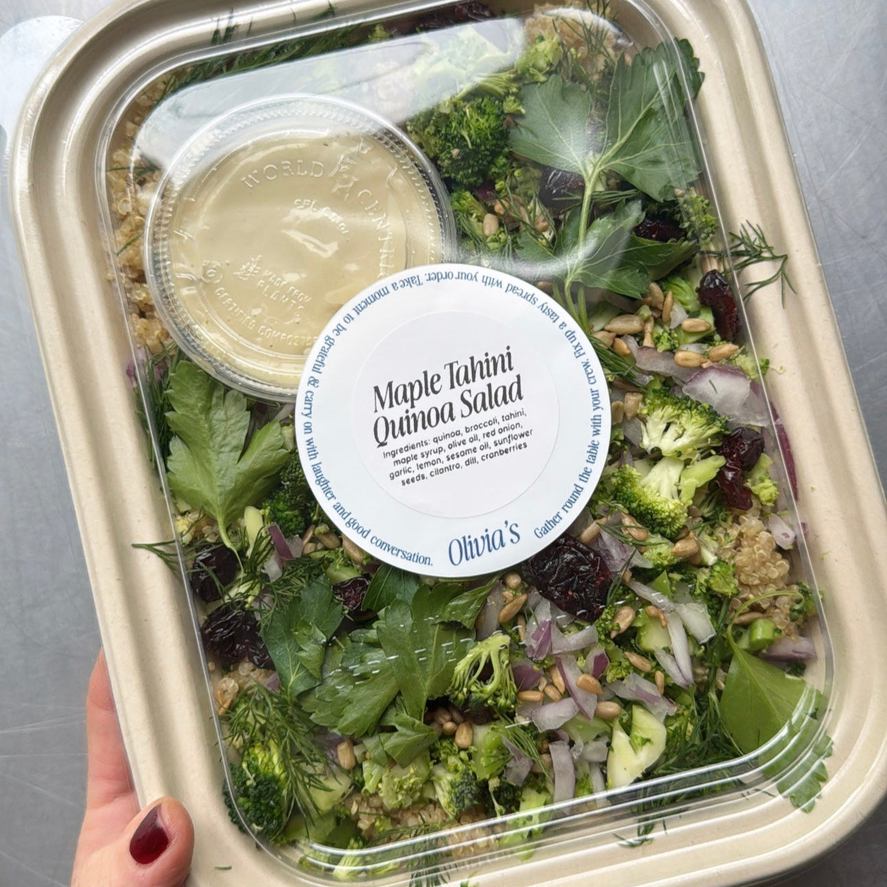 Maple Tahini Broccoli & Quinoa Salad/ GF & DF - serves 2-4