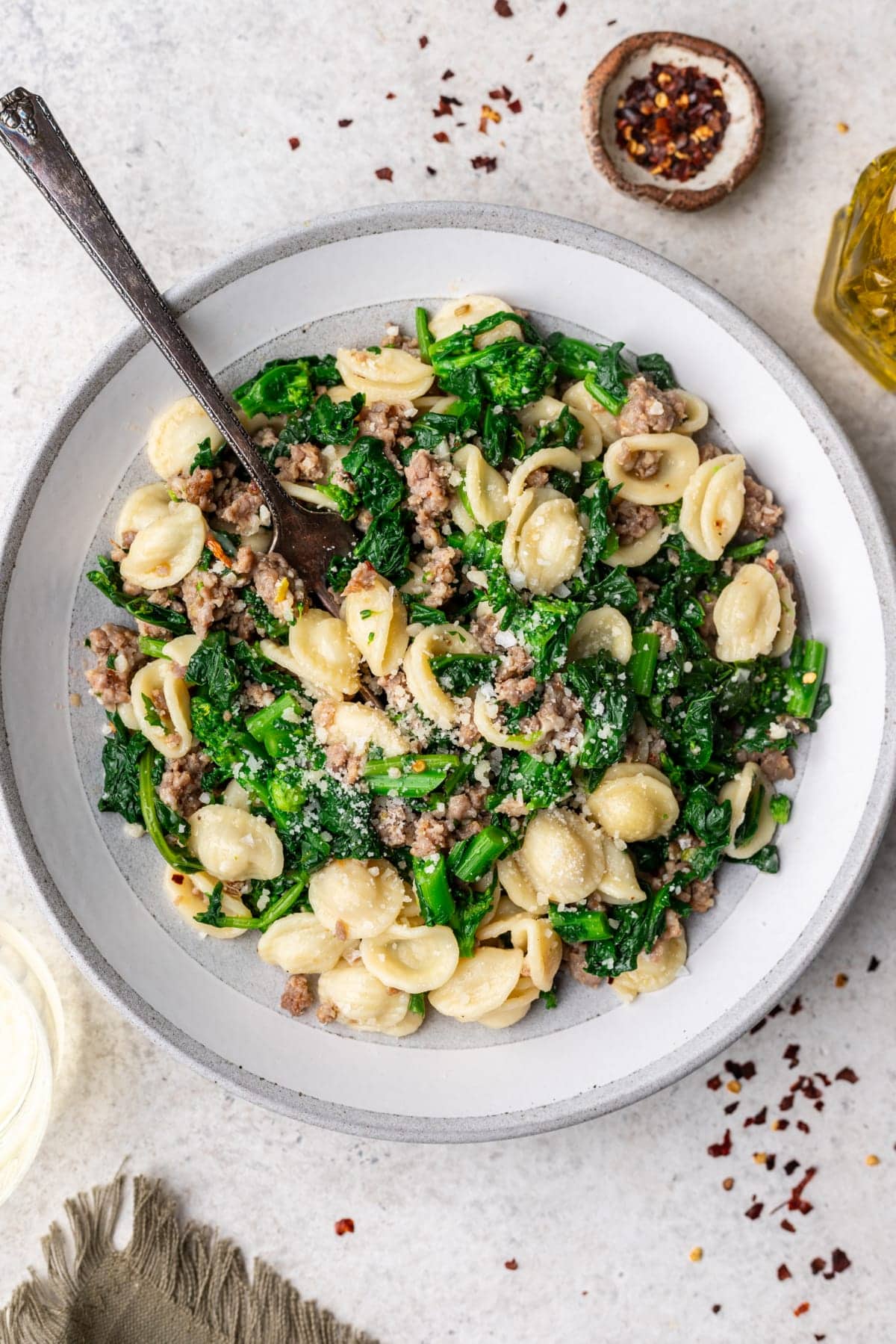 Pasta w. Italian Sausage, Broccoli Rabe & White Beans / serves 4