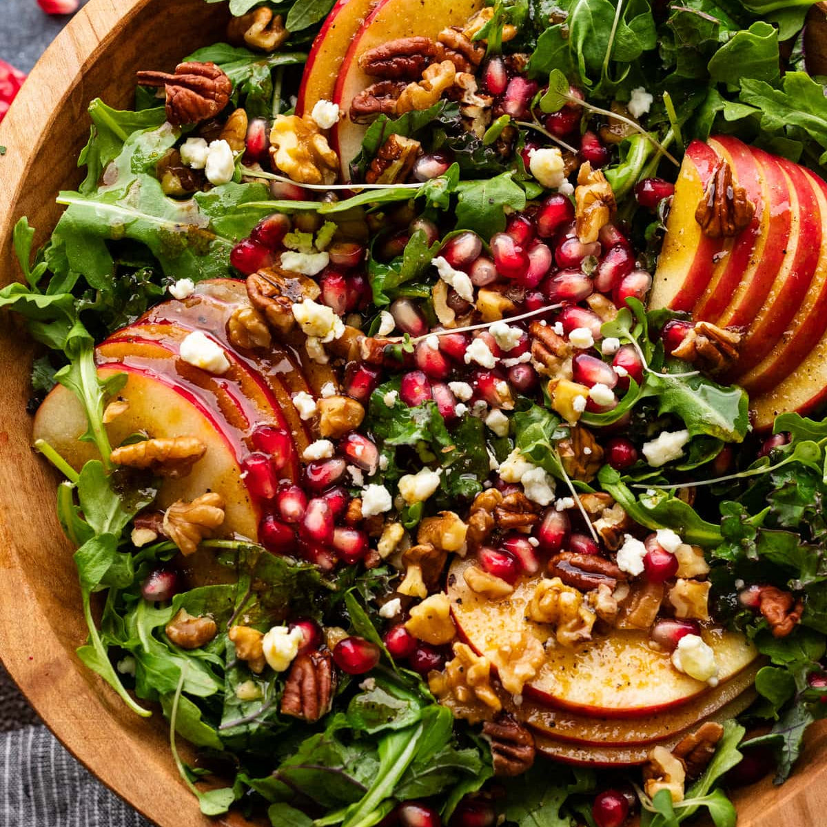 Apple, Pomegranate & Herbed Walnut Salad (serves 4 / GF & Vegan) RH