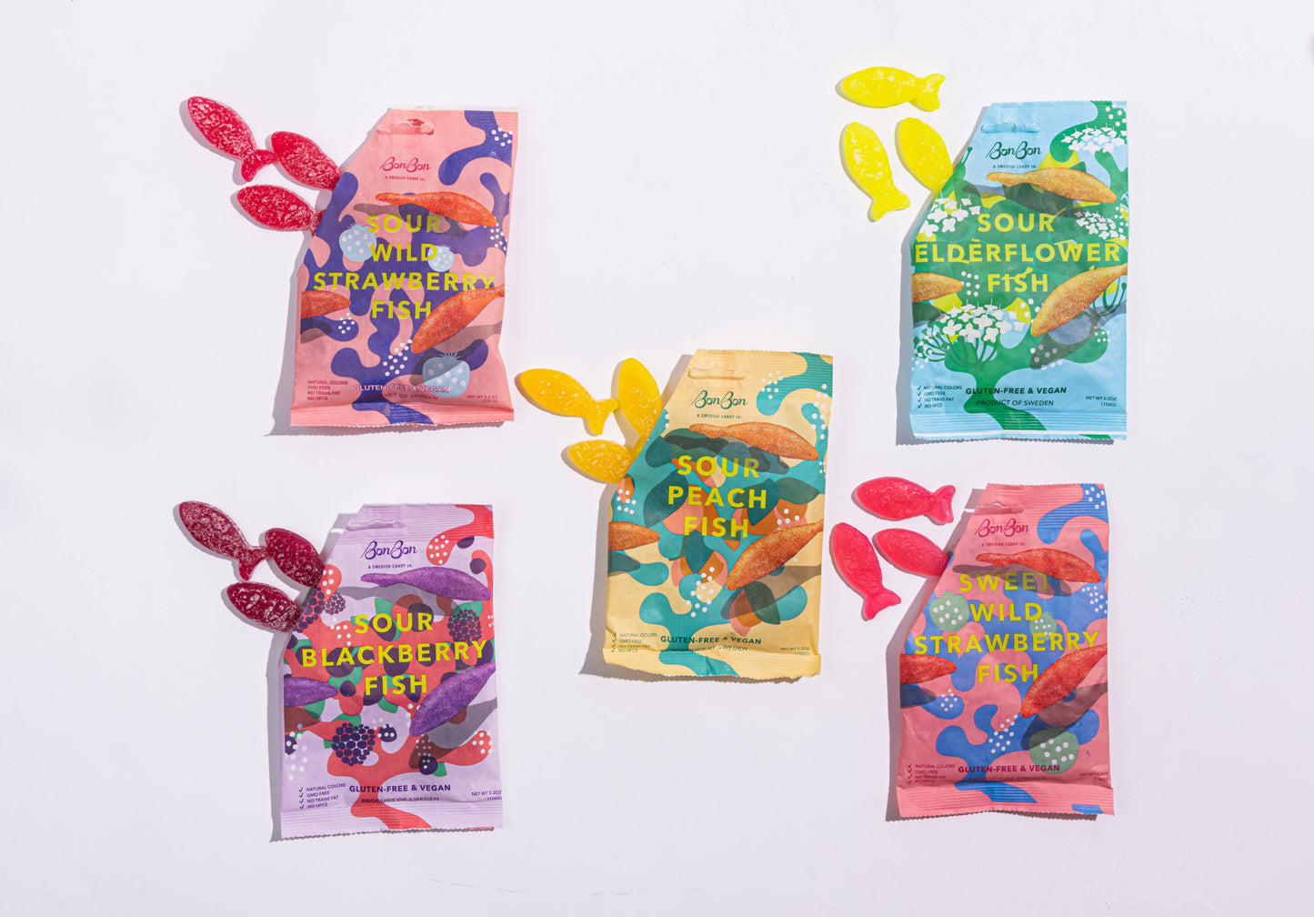 BON BON Sour Wild Strawberry Fish