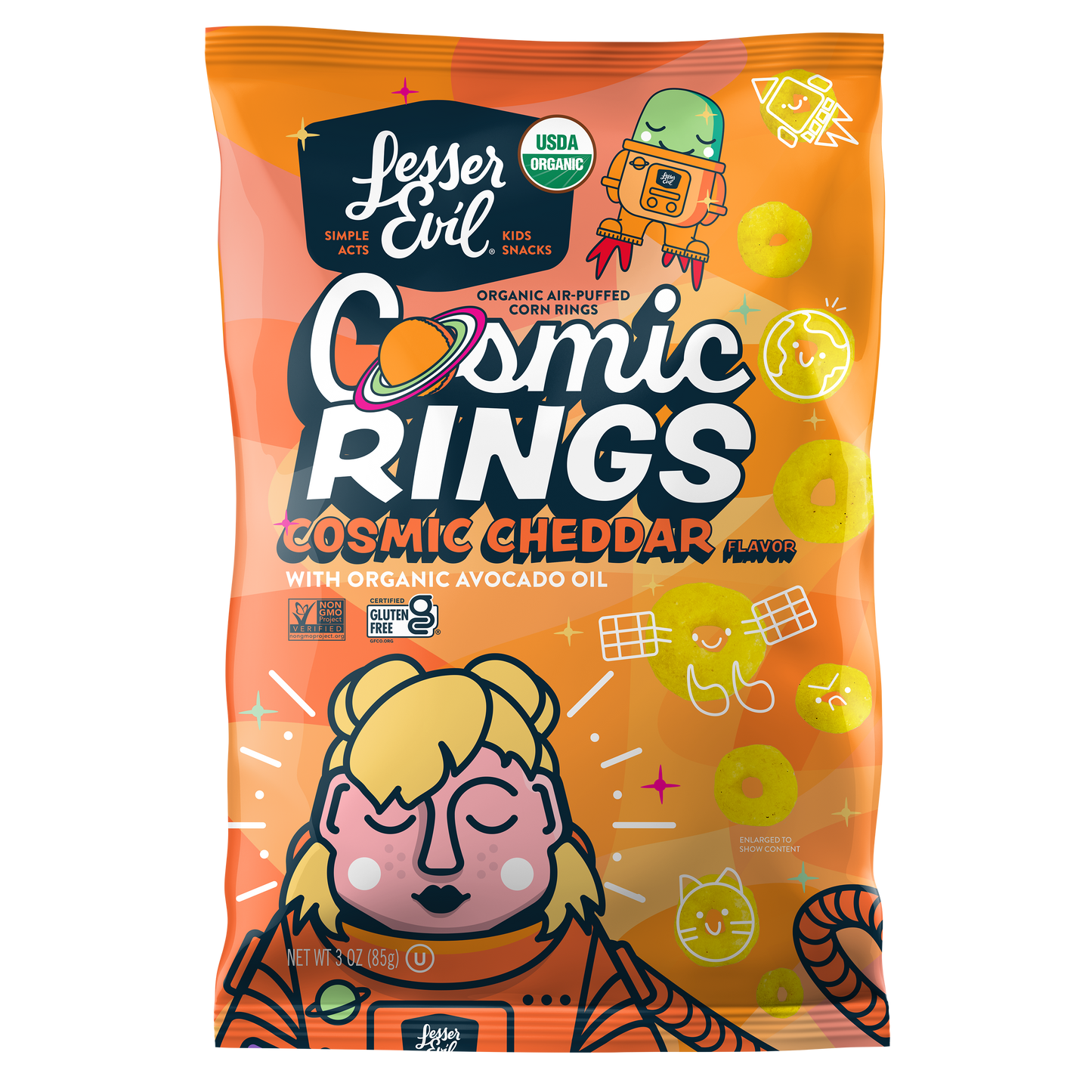 Cosmic Rings, Cosmic Cheddar, 3 oz
