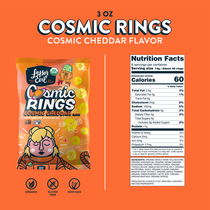 Cosmic Rings, Cosmic Cheddar, 3 oz