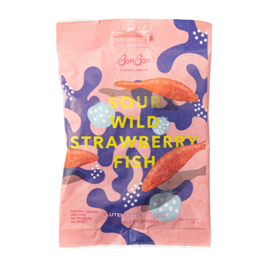 BON BON Sour Wild Strawberry Fish