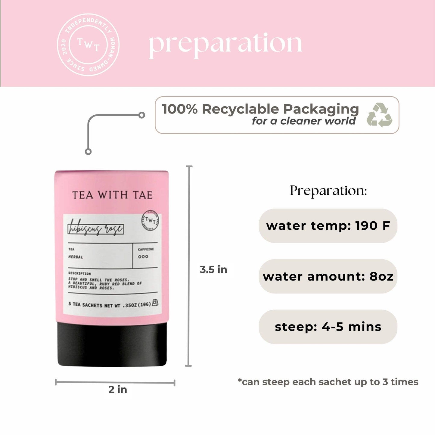 Hibiscus Rose Herbal Mini Tube