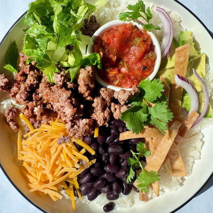 CHICKEN Tinga Taco Bowls w/  Freshly Fried Tortillas/ GF - Serves 4*