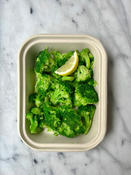 Steamed Broccoli w. Garlic Compound Butter / GF - Kid Friendly!