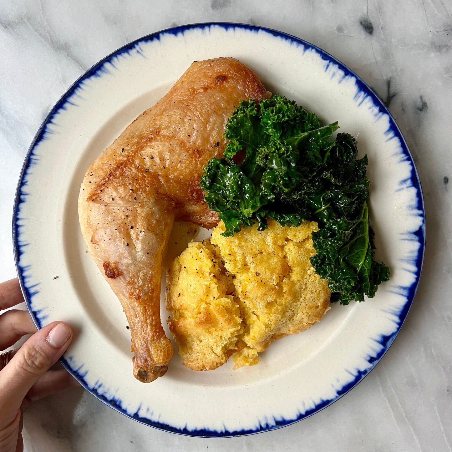 Roasted Chicken + Cornbread Casserole + Green Beans - Serves 3-4*