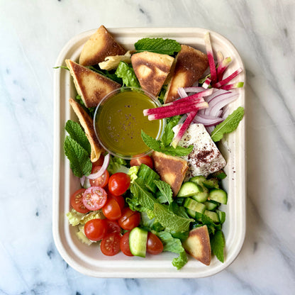 Roasted Ginger Mint Chicken + Fattoush Salad + Yogurt Sauce