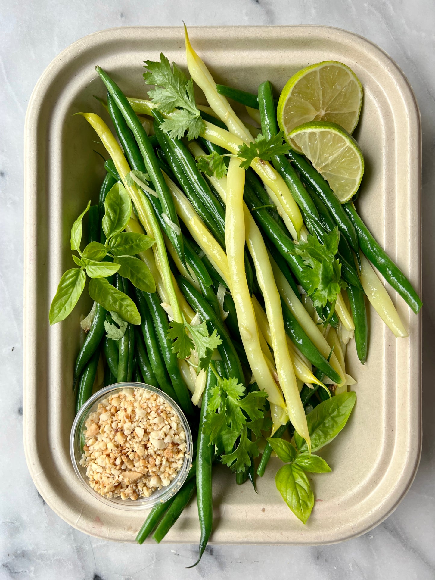 Garlic & Ginger Green Beans w. Crushed Peanuts & Mint (GF & DF) / Catering