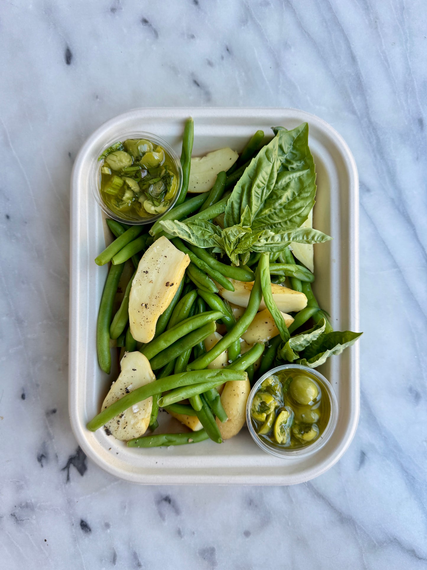 String Beans & Fingerling Potatoes w. Olive Pesto / GF & Vegan