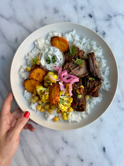 NEW! Slow-Cooked Spiced Beef w. Cucumber Raita / GF - serves 4