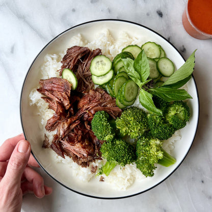 Korean-ish Beef Rice Bowls w. Cucumber Salad/ GF & DF - serves 4