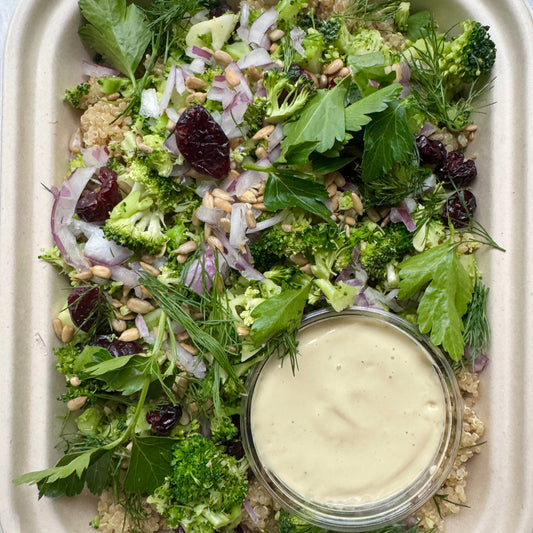Maple Tahini Broccoli & Quinoa Salad/ GF & DF - serves 2-4