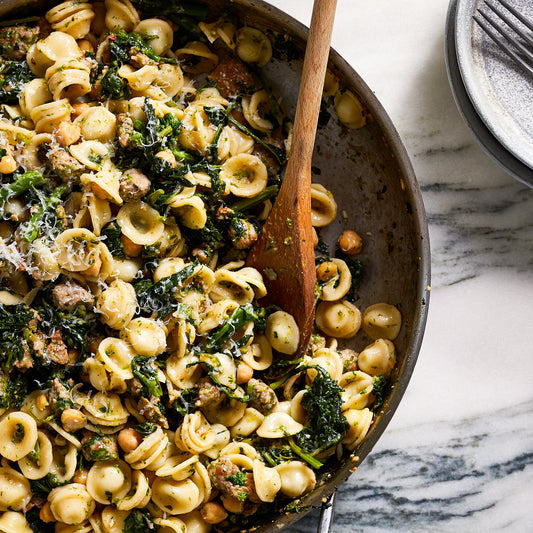Orecchiette w. Italian Sausage, Zucchini & White Beans / serves 3-4*