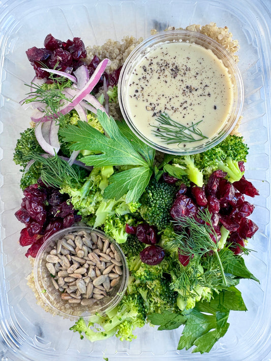 Maple Tahini Broccoli & Quinoa Salad/ GF & DF - serves 2-4*