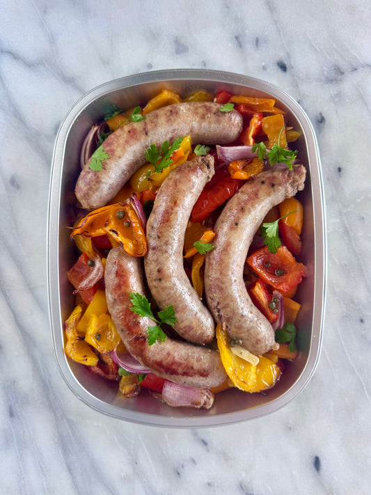 Sausage & Peppers + Whipped Ricotta + Focaccia / serves 2-4