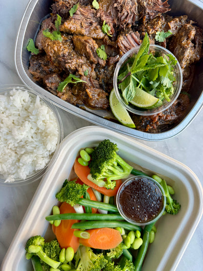 Thai- Style Coconut Beef w. Stir Fried Vegetables / GF & DF - serves 4