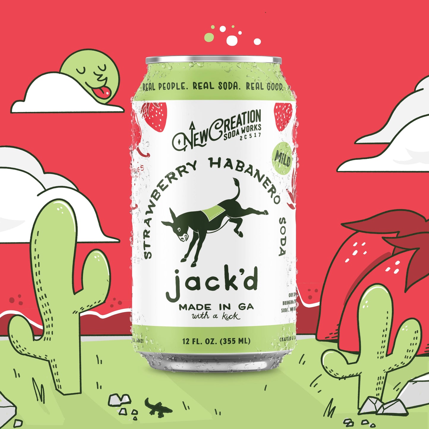 Jack'd Strawberry Habanero Soda - 4 PACK